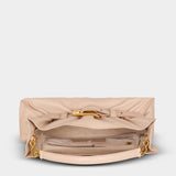 BALMAIN Calfskin Anthem Medium Bag - Nude