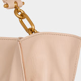 BALMAIN Calfskin Anthem Medium Bag - Nude
