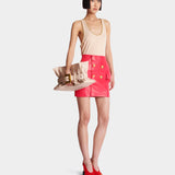 BALMAIN Calfskin Anthem Medium Bag - Nude