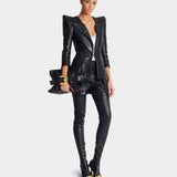 BALMAIN Calfskin Anthem Medium Bag - Black