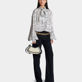 BALMAIN Medium Jolie Madame canvas and smooth leather bag