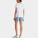 BALMAIN Paris flocked logo white T-shirt