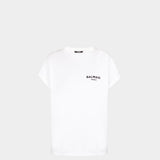 BALMAIN Paris flocked logo white T-shirt