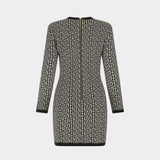 BALMAIN MONOGRAM jacquard short dress