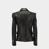 BALMAIN Classic 6-button leather jacket