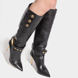 BALMAIN ROBIN lambskin stiletto boots