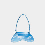 DIESEL Limited Edition Blue Sky Curved Cloud Sky Printed Underarm Bag
