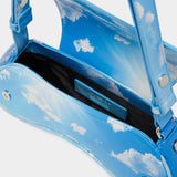 DIESEL Limited Edition Blue Sky Curved Cloud Sky Printed Underarm Bag