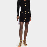 BALMAIN Classic knitted gold button dress