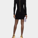BALMAIN Classic knitted gold button dress