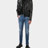 BALMAIN Distressed biker slim-fit jeans