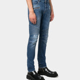 BALMAIN Distressed biker slim-fit jeans