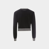 Balmain Metallic Mesh LOGO Short Sweater / Women