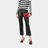 Balmain high collar black and white striped sweater / Women