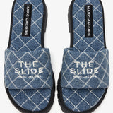 MARC JACOBS 丹寧菱格厚底拖鞋