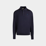 BALLY Wool Long Sleeve Polo Shirt 