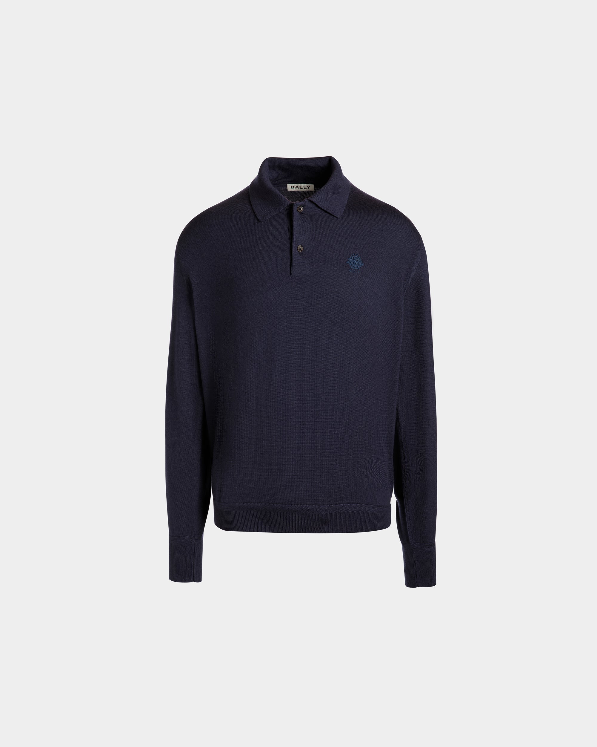 BALLY Wool Long Sleeve Polo Shirt 