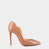 CHRISTIAN LOUBOUTIN 裸色 100mm 漆皮高跟鞋