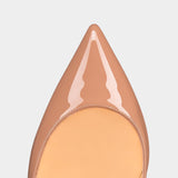 CHRISTIAN LOUBOUTIN 裸色 100mm 漆皮高跟鞋
