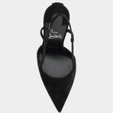 CHRISTIAN LOUBOUTIN 黑色麂皮細帶高跟鞋