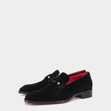 CHRISTIAN LOUBOUTIN 黑色絨面樂福鞋