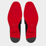 CHRISTIAN LOUBOUTIN 黑色絨面樂福鞋