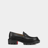 CHRISTIAN LOUBOUTIN 黑色小牛皮厚底樂福鞋