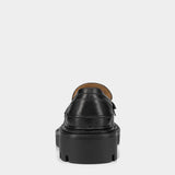 CHRISTIAN LOUBOUTIN 黑色小牛皮厚底樂福鞋