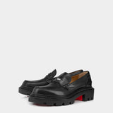 CHRISTIAN LOUBOUTIN 黑色小牛皮厚底樂福鞋