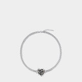 WE11DONE 金屬玫瑰項鍊