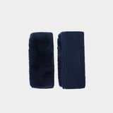 YVES SALOMON 皮草拼接無指手套