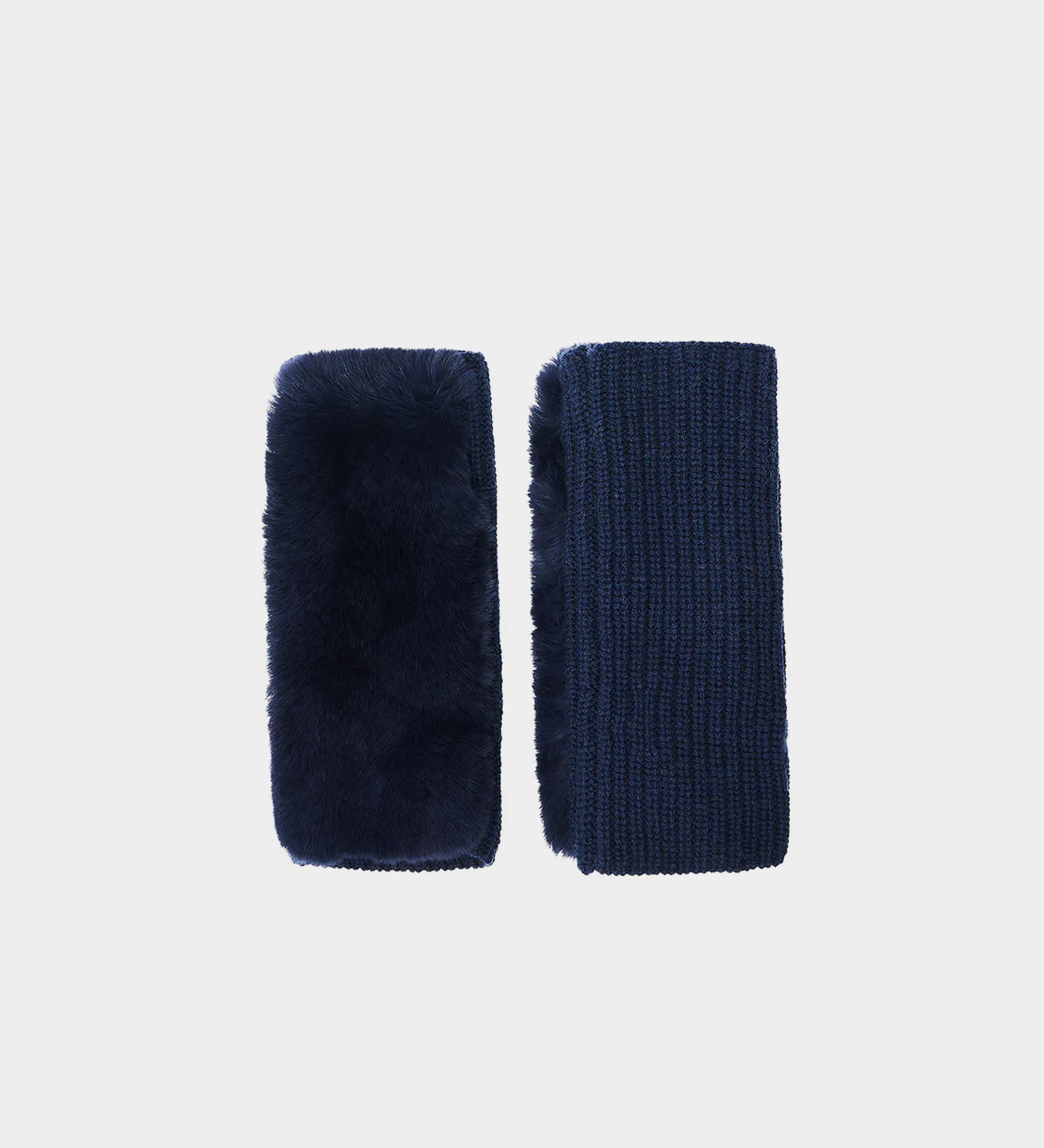 YVES SALOMON 皮草拼接無指手套