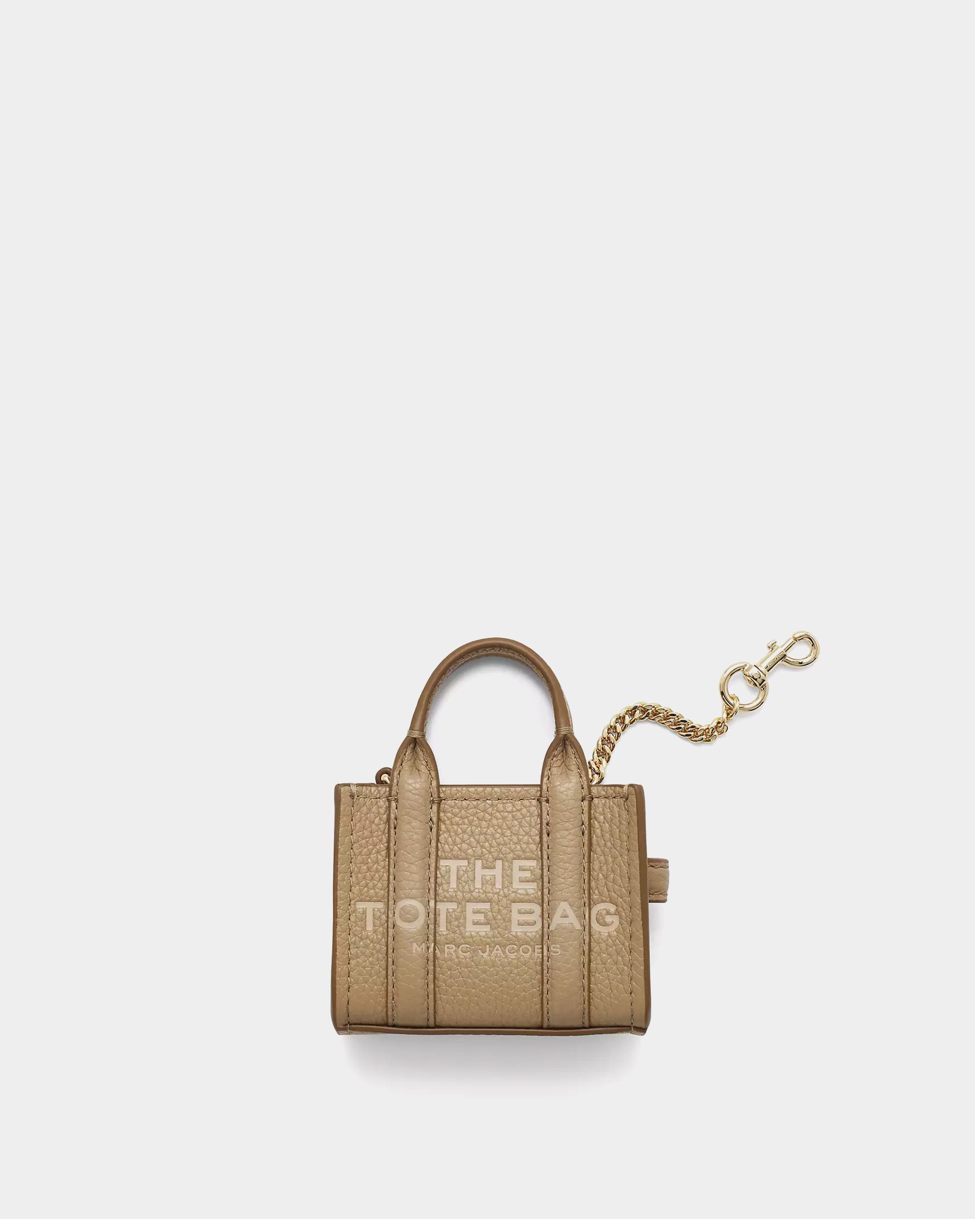 MARC JACOBS 迷你托特吊飾包 - 玫瑰粉 / 駱駝棕