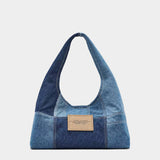 MARC JACOBS 藍色拼接丹寧 Sack 包