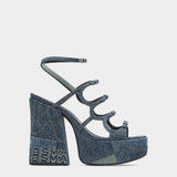 MARC JACOBS KIKI 丹寧厚底高跟涼鞋