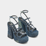 MARC JACOBS KIKI 丹寧厚底高跟涼鞋