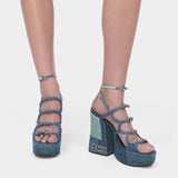 MARC JACOBS KIKI 丹寧厚底高跟涼鞋