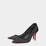 CHRISTIAN LOUBOUTIN 黑色透明水鑽高跟鞋
