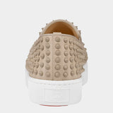 CHRISTIAN LOUBOUTIN 米色鉚釘厚底休閒鞋