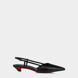 CHRISTIAN LOUBOUTIN 黑色低跟後繫帶鞋