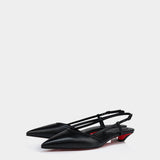 CHRISTIAN LOUBOUTIN 黑色低跟後繫帶鞋