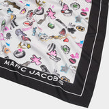 MARC JACOBS 貼紙印花絲巾