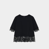 ALEXANDER MCQUEEN 蕾絲拼接短袖上衣