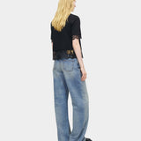 ALEXANDER MCQUEEN 蕾絲拼接短袖上衣