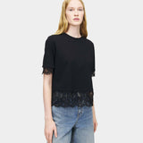 ALEXANDER MCQUEEN 蕾絲拼接短袖上衣