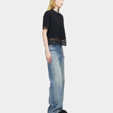 ALEXANDER MCQUEEN 蕾絲拼接短袖上衣