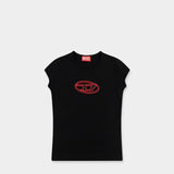 DIESEL D-Logo圓領T-Shirt (黑紅)