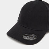 DIESEL 黑色金屬D Logo棒球帽