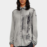 DIESEL 數位噴墨水洗感 logo 長袖襯衫