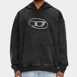 DIESEL 粗獷 D 連帽長袖上衣